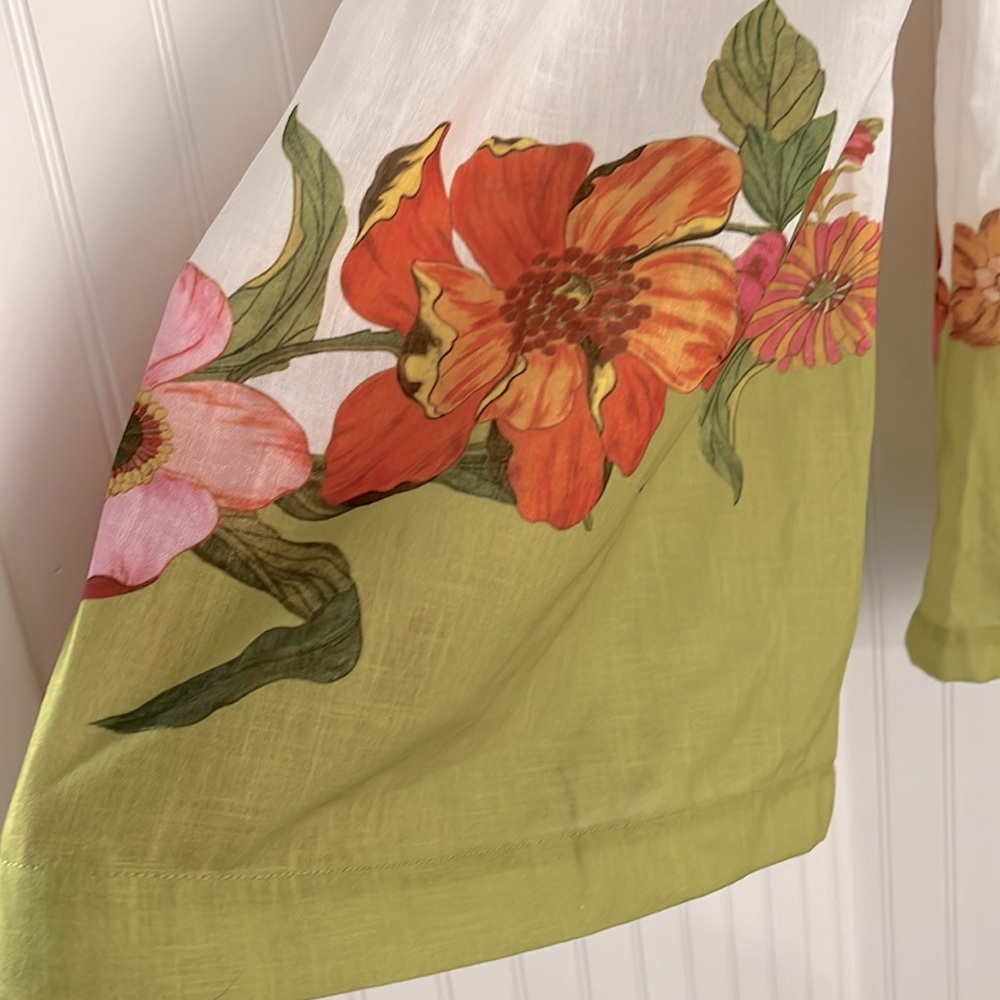 Women’s NWT Colorful Floral Wide Leg Drawstring Pants and Matching Top - Picture 8 of 15